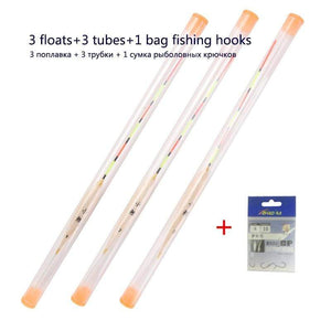 Planet Gates 3pcs/lot Shallow Water Fishing Floats Balsa Bobber+3pcs float tubes+1 Bag Fishing hooks Fresh Water Buoy Fishing Tackles Tools