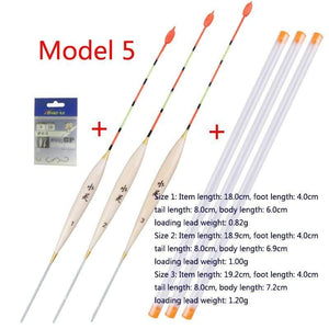 Planet Gates 3pcs/lot Shallow Water Fishing Floats Balsa Bobber+3pcs float tubes+1 Bag Fishing hooks Fresh Water Buoy Fishing Tackles Tools