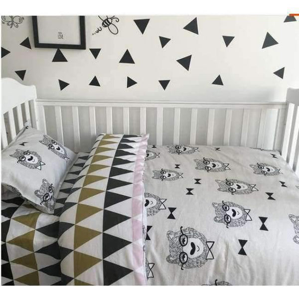 Planet Gates 3PCS Newborn Baby Bed sheets Crib Quilt Cover infant Baby Cot Bedding 100% cotton,(Duvet Cover+Sheet+Pillowcase)