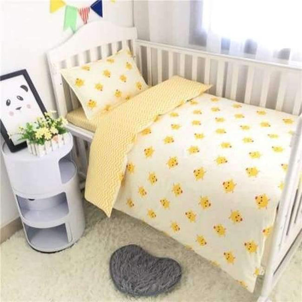Planet Gates 3PCS Newborn Baby Bed sheets Crib Quilt Cover infant Baby Cot Bedding 100% cotton,(Duvet Cover+Sheet+Pillowcase)