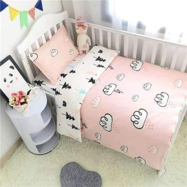 Planet Gates 3PCS Newborn Baby Bed sheets Crib Quilt Cover infant Baby Cot Bedding 100% cotton,(Duvet Cover+Sheet+Pillowcase)