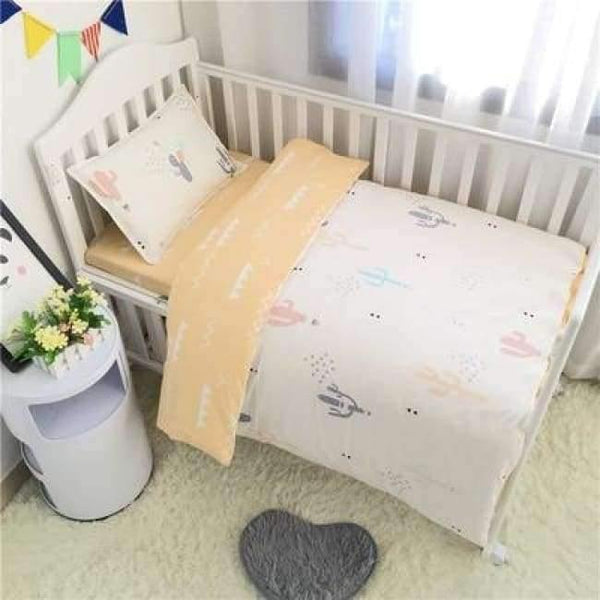 Planet Gates 3PCS Newborn Baby Bed sheets Crib Quilt Cover infant Baby Cot Bedding 100% cotton,(Duvet Cover+Sheet+Pillowcase)