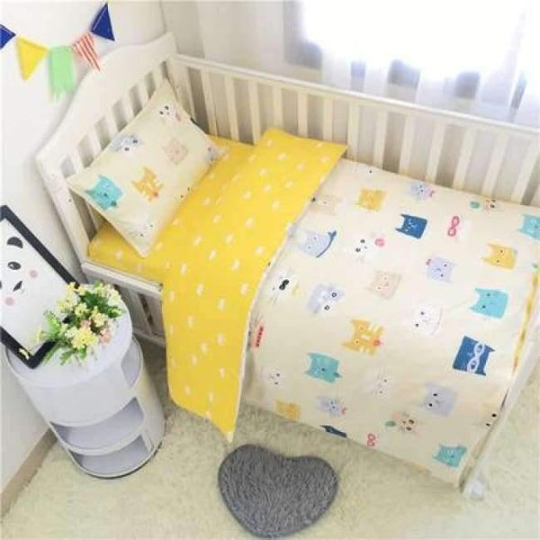 Planet Gates 3PCS Newborn Baby Bed sheets Crib Quilt Cover infant Baby Cot Bedding 100% cotton,(Duvet Cover+Sheet+Pillowcase)