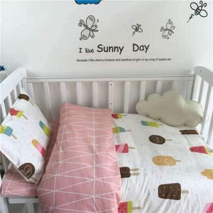 Planet Gates 3PCS Newborn Baby Bed sheets Crib Quilt Cover infant Baby Cot Bedding 100% cotton,(Duvet Cover+Sheet+Pillowcase)