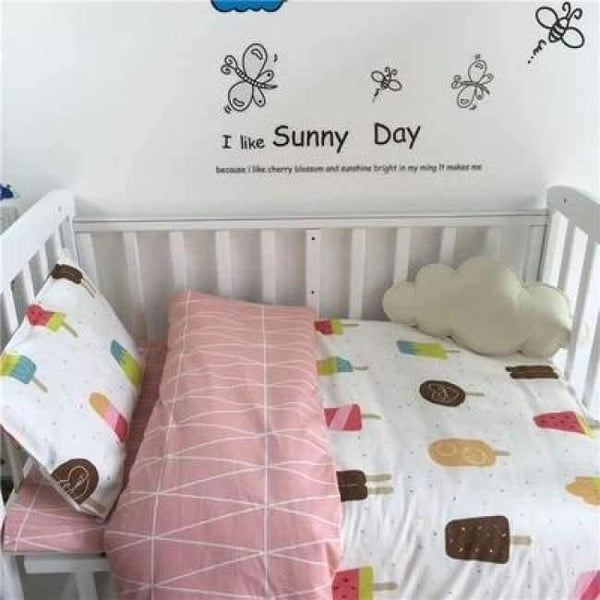 Planet Gates 3PCS Newborn Baby Bed sheets Crib Quilt Cover infant Baby Cot Bedding 100% cotton,(Duvet Cover+Sheet+Pillowcase)