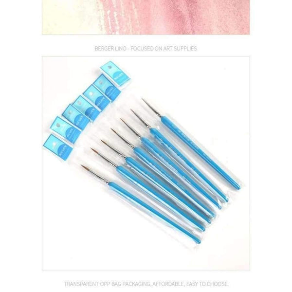 Planet Gates 3Pcs of 000  00  0 7 Pcs Blue Weasel Hair Hook Line PenFine Paint Brush Set Artist Gouche Watercolor Acrylic Oil Painting Brush Artist Supplies