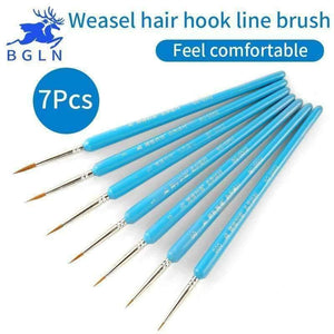 Planet Gates 3pcs of 000 00 0 Hook Line Fine Paint Brush Set Watercolor Brush Pen Artist Gouche Brushes For Acrylic Oil Painting Art Supplies BG-G002