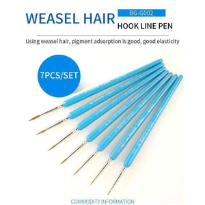 Planet Gates 3pcs of 000 00 0 Hook Line Fine Paint Brush Set Watercolor Brush Pen Artist Gouche Brushes For Acrylic Oil Painting Art Supplies BG-G002