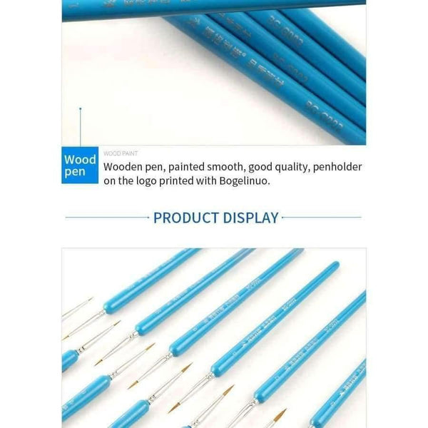 Planet Gates 3pcs of 000 00 0 Hook Line Fine Paint Brush Set Watercolor Brush Pen Artist Gouche Brushes For Acrylic Oil Painting Art Supplies BG-G002