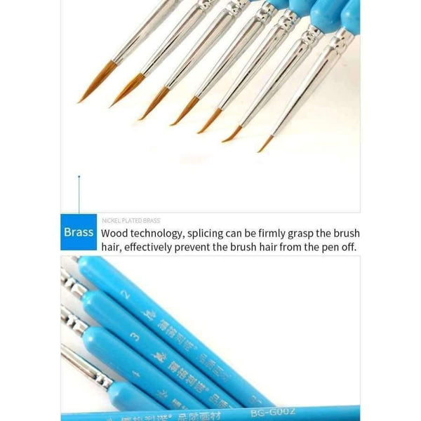 Planet Gates 3pcs of 000 00 0 Hook Line Fine Paint Brush Set Watercolor Brush Pen Artist Gouche Brushes For Acrylic Oil Painting Art Supplies BG-G002