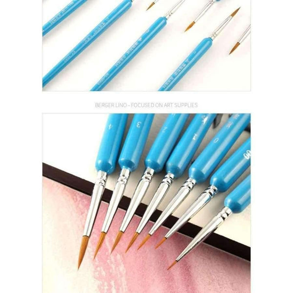 Planet Gates 3pcs of 000 00 0 Hook Line Fine Paint Brush Set Watercolor Brush Pen Artist Gouche Brushes For Acrylic Oil Painting Art Supplies BG-G002
