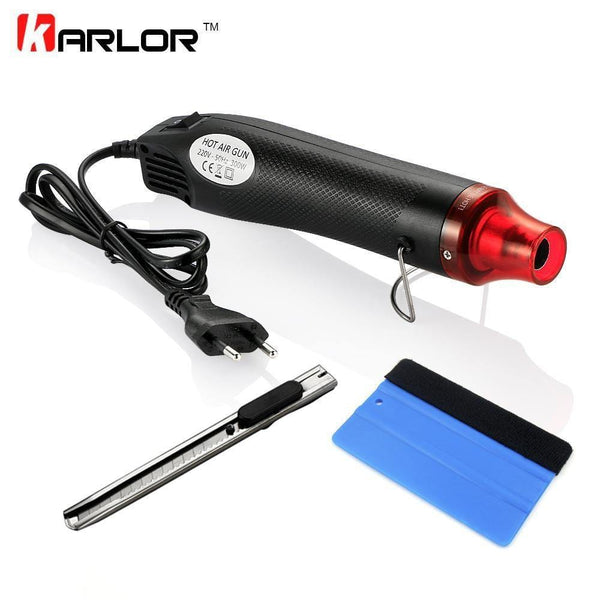 Planet Gates 3pcs/set 220V 300W Electric Hot Air Heat Gun EU Plug+Car Scraper Squeegee+Vinyl Cutter Knife Auto Car Vinyl Film Wrapping Tools