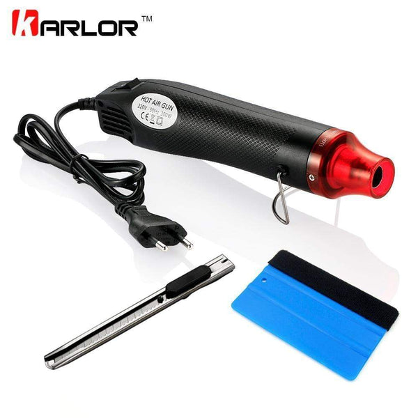 Planet Gates 3pcs/set 220V 300W Electric Hot Air Heat Gun EU Plug+Car Scraper Squeegee+Vinyl Cutter Knife Auto Car Vinyl Film Wrapping Tools