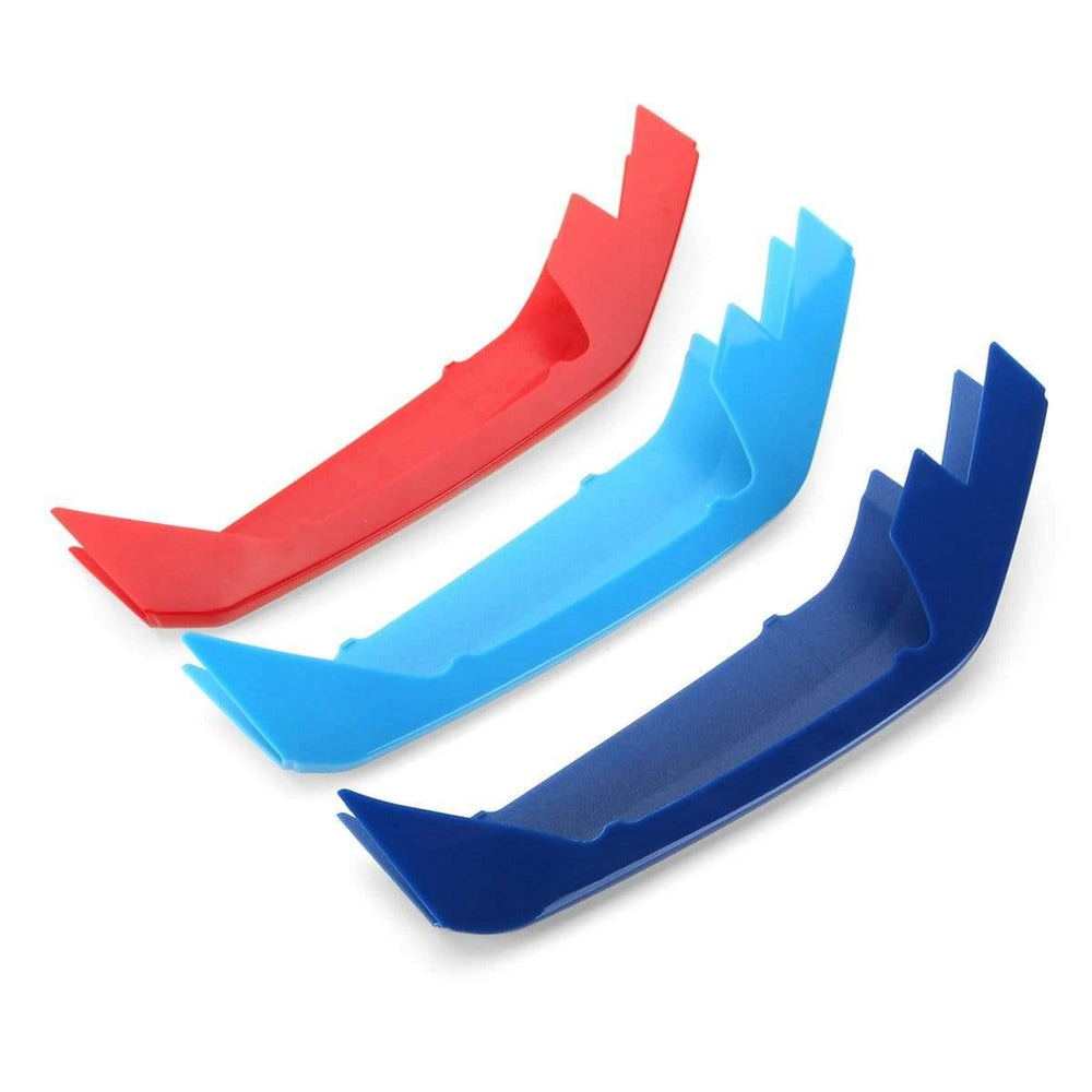 3pcs/set 3D Sticker For BMW X2 F39 Car Front Grille Grill Cover Trim Clips Strips Moulding Trim Strip M Power Performance Parts