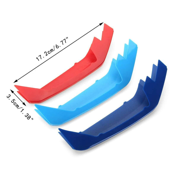 3pcs/set 3D Sticker For BMW X2 F39 Car Front Grille Grill Cover Trim Clips Strips Moulding Trim Strip M Power Performance Parts