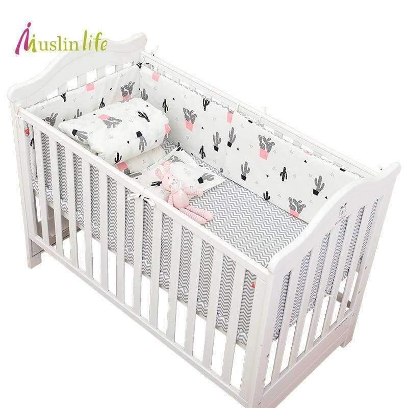 Planet Gates 3pcs set catcus Lovely  Cactus Triangle Baby Gril Crib Bed Bumpers, Fashion Baby Bedding Set Girls Cotton Nursery bedding,130*70cm