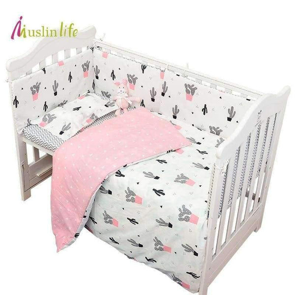 Planet Gates 3pcs set catcus Lovely  Cactus Triangle Baby Gril Crib Bed Bumpers, Fashion Baby Bedding Set Girls Cotton Nursery bedding,130*70cm