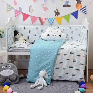 Planet Gates 3pcs/set Cotton Bedding Set, Fashion Cactus/Flamingo/Fox Pattered Cotton Crib Sets(Duvet Cover+ Pillowcase+Flatsheet)