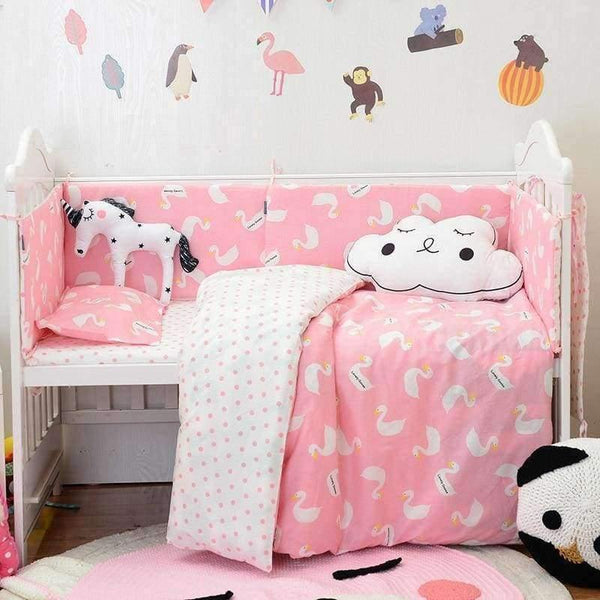 Planet Gates 3pcs/set Cotton Bedding Set, Fashion Cactus/Flamingo/Fox Pattered Cotton Crib Sets(Duvet Cover+ Pillowcase+Flatsheet)