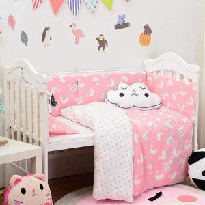 Planet Gates 3pcs/set Cotton Bedding Set, Fashion Cactus/Flamingo/Fox Pattered Cotton Crib Sets(Duvet Cover+ Pillowcase+Flatsheet)