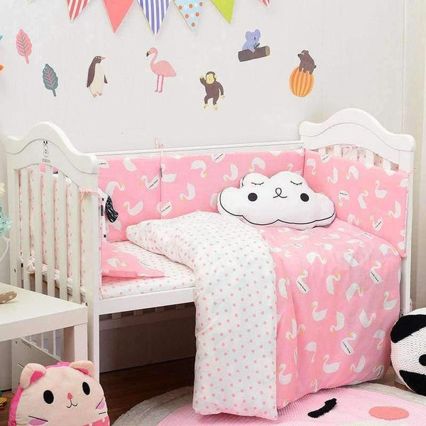 Planet Gates 3pcs/set Cotton Bedding Set, Fashion Cactus/Flamingo/Fox Pattered Cotton Crib Sets(Duvet Cover+ Pillowcase+Flatsheet)
