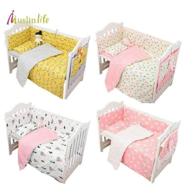 Planet Gates 3pcs/set Cotton Bedding Set, Fashion Cactus/Flamingo/Fox Pattered Cotton Crib Sets(Duvet Cover+ Pillowcase+Flatsheet)