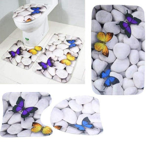 Planet Gates 3pcs/set New Pattern Bathroom Carpet Set Skidproof Anti Slip Pedestal Rug Lid Toilet Cover Bath Mat Bathroom Product