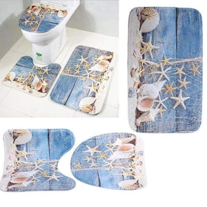 Planet Gates 3pcs/set New Pattern Bathroom Carpet Set Skidproof Anti Slip Pedestal Rug Lid Toilet Cover Bath Mat Bathroom Product