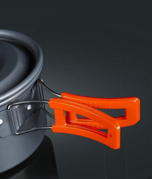 Planet Gates 3PCS/Set Portable Outdoor Cooking Cookware Aluminium Alloy Kettle Pot for 2-3 Person Camping Hunting Fishing Picnic