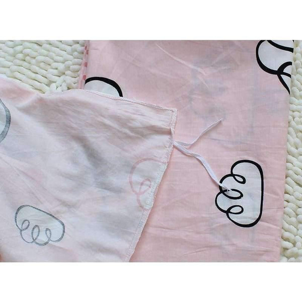 Planet Gates 3pcs set Pure Cotton Baby Bedding Set Elephant Pattern Baby Bed Linen For Girls Including Duvet Cover Pillowcase Flat Sheet