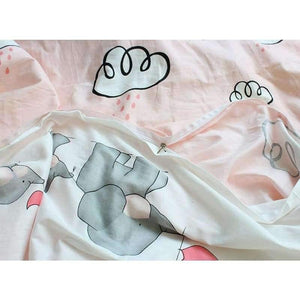 Planet Gates 3pcs set Pure Cotton Baby Bedding Set Elephant Pattern Baby Bed Linen For Girls Including Duvet Cover Pillowcase Flat Sheet