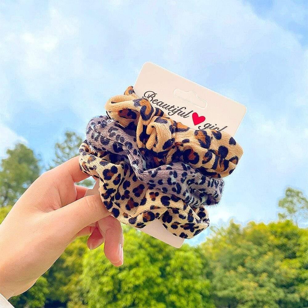 3Pcs/set Women Vintage Hair Scrunchies Velvet Scrunchie Set Elastic Hair Bands Girls Headband Ponytail Hair Rope Hair Accessorie