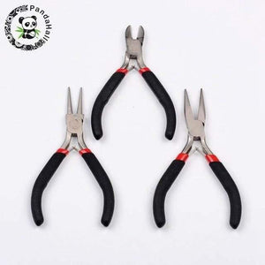 Planet Gates 3pcs Stainless Steel Black Needle Nose Pliers Set Hand Tool For Jewelry Making DIY