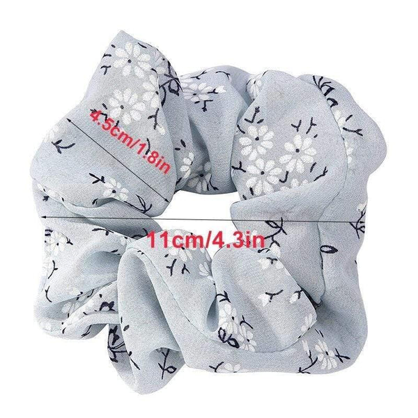 3PCS Summer Floral Hairband Women Scrunchies Ponytail Holder Hair Rope Ties Girl Chiffon Elastic Hair Bands For Accessories