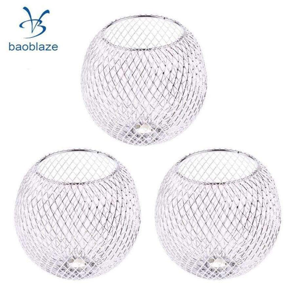 Planet Gates 3Pcs Table Lamp Shade Metal Iron Standard Lamp Shade Small Lamp Shade Chrome