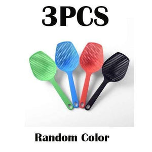 Planet Gates 3PCS Vegetable Strainer Cooking Shovels Vegetable French Fries Strainer Scoop Nylon Spoon Large Colander Soup Filter Kitchen Tools