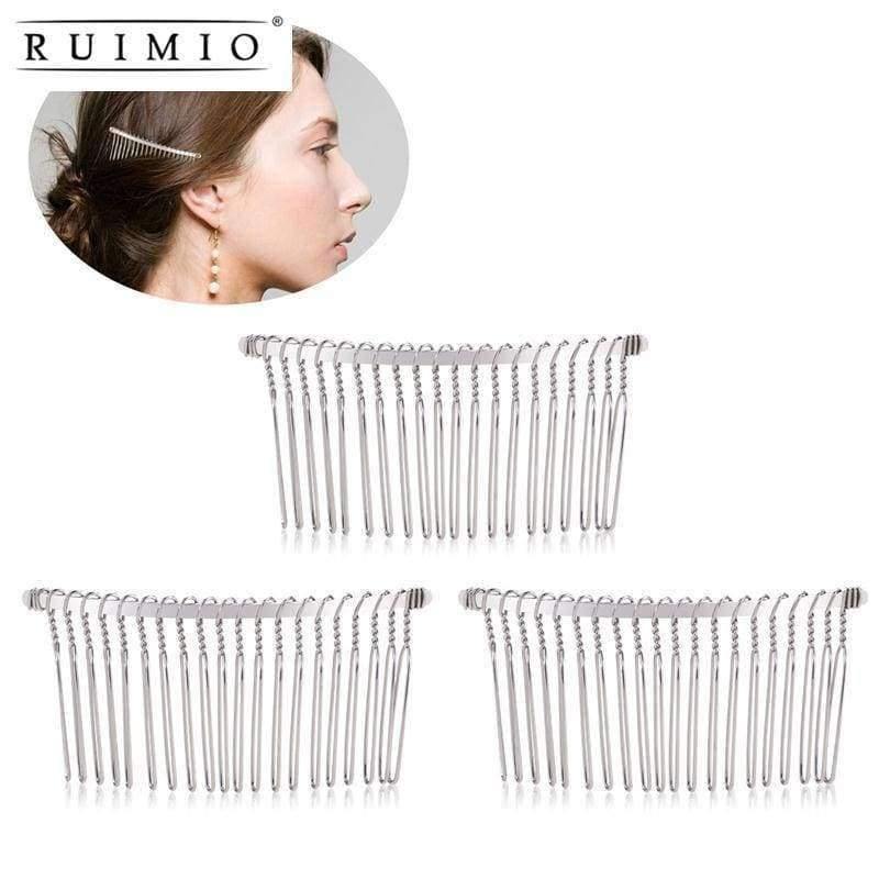 Planet Gates 3pcs Women Beauty Hair Care 7.8cm Fancy DIY Metal Wire Styling Tool Hair Clip Combs Bridal Wedding Veil Combs Silver