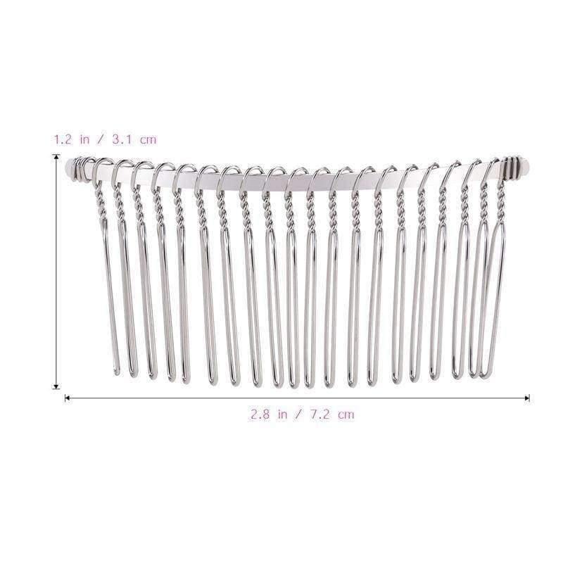 Planet Gates 3pcs Women Beauty Hair Care 7.8cm Fancy DIY Metal Wire Styling Tool Hair Clip Combs Bridal Wedding Veil Combs Silver