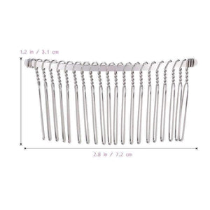 Planet Gates 3pcs Women Beauty Hair Care 7.8cm Fancy DIY Metal Wire Styling Tool Hair Clip Combs Bridal Wedding Veil Combs Silver