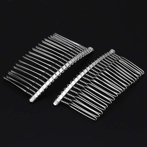 Planet Gates 3pcs Women Beauty Hair Care 7.8cm Fancy DIY Metal Wire Styling Tool Hair Clip Combs Bridal Wedding Veil Combs Silver