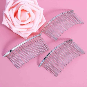 Planet Gates 3pcs Women Beauty Hair Care 7.8cm Fancy DIY Metal Wire Styling Tool Hair Clip Combs Bridal Wedding Veil Combs Silver