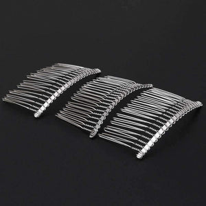Planet Gates 3pcs Women Beauty Hair Care 7.8cm Fancy DIY Metal Wire Styling Tool Hair Clip Combs Bridal Wedding Veil Combs Silver