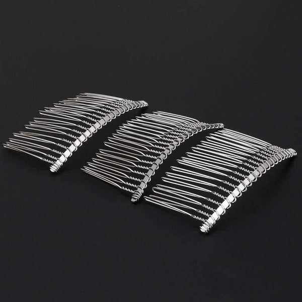 Planet Gates 3pcs Women Beauty Hair Care 7.8cm Fancy DIY Metal Wire Styling Tool Hair Clip Combs Bridal Wedding Veil Combs Silver