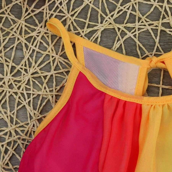 Planet Gates 3T / China Toddler Kids Baby Girl Princess Clothes Sleeveless Chiffon Tutu Rainbow Dresses baby  dress summer #15