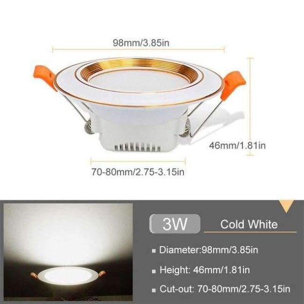 Planet Gates 3W Cold White LED Downlight 3W 5W 9W 12W 20W Recessed Led Spot Lights Downlight 220V Warm White Cold White Changeable Color Home Spot Lighting