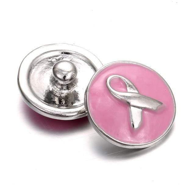 Planet Gates 6pcs/lot Mrs Win Snap Jewelry Pink Ribbon Snap oil painting Metal Breast Cancer Snap Jewelry Fit Snap Bracelet Buttons bangle