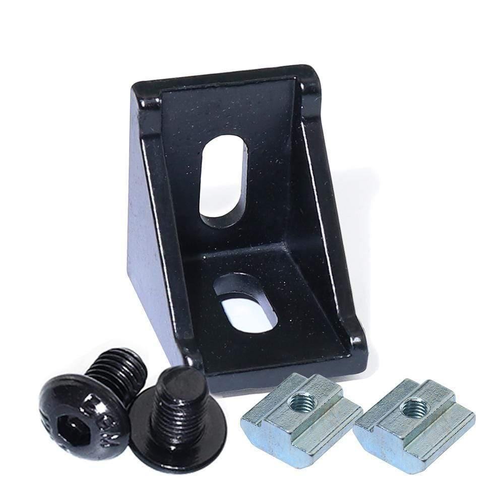 4/10 Sets 2 Hole 2020 Corner Bracket Right Angle 20Series Aluminum Brackets with Screws Nuts for Extrusion Profile with Slot 6mm