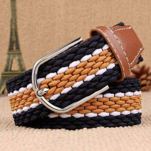 Planet Gates 4 / 105cm Width 3.3cm Unisex Elastic Belts Men&Women High Quality Pin Buckle Canvas Belts Casual Straps Waistband Fashion Knitted Belts