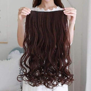 Planet Gates #4 / 18inches Long Wavy 5 Clip In Hair Extensions Heat Resistant Natural Synthetic Fake Hairpieces False Hair Various sizes