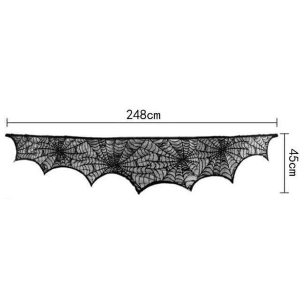 Planet Gates 4 1pc Halloween Decoration Props Black Lace Spiderweb Bat Fireplace Mantle Scarf Cover Tablecloth Christmas Festive Party Supplies